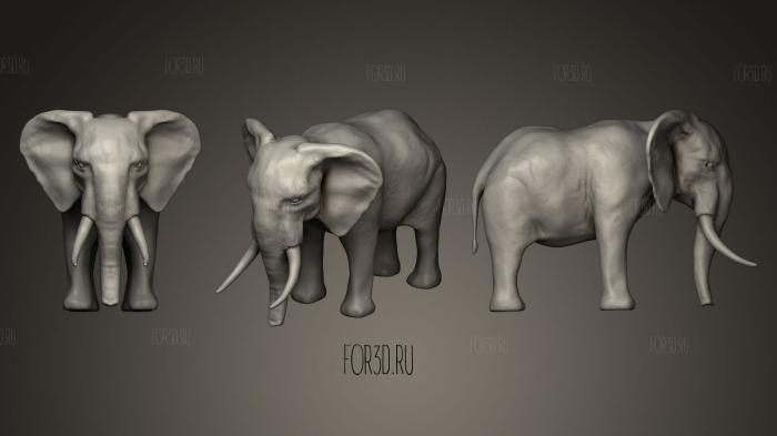 African Elephant stl model for CNC